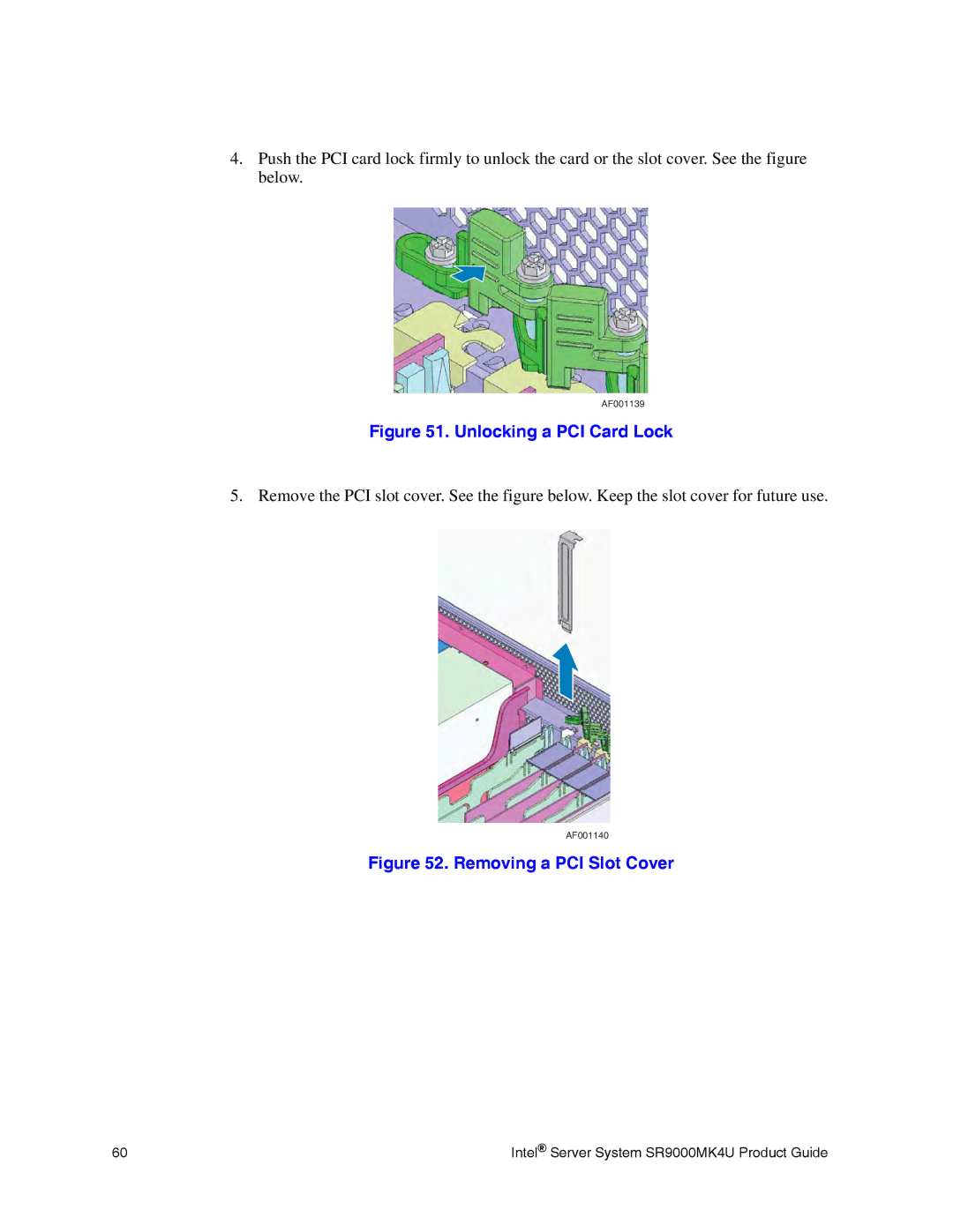 Intel SR9000MK4U manual Unlocking a PCI Card Lock 