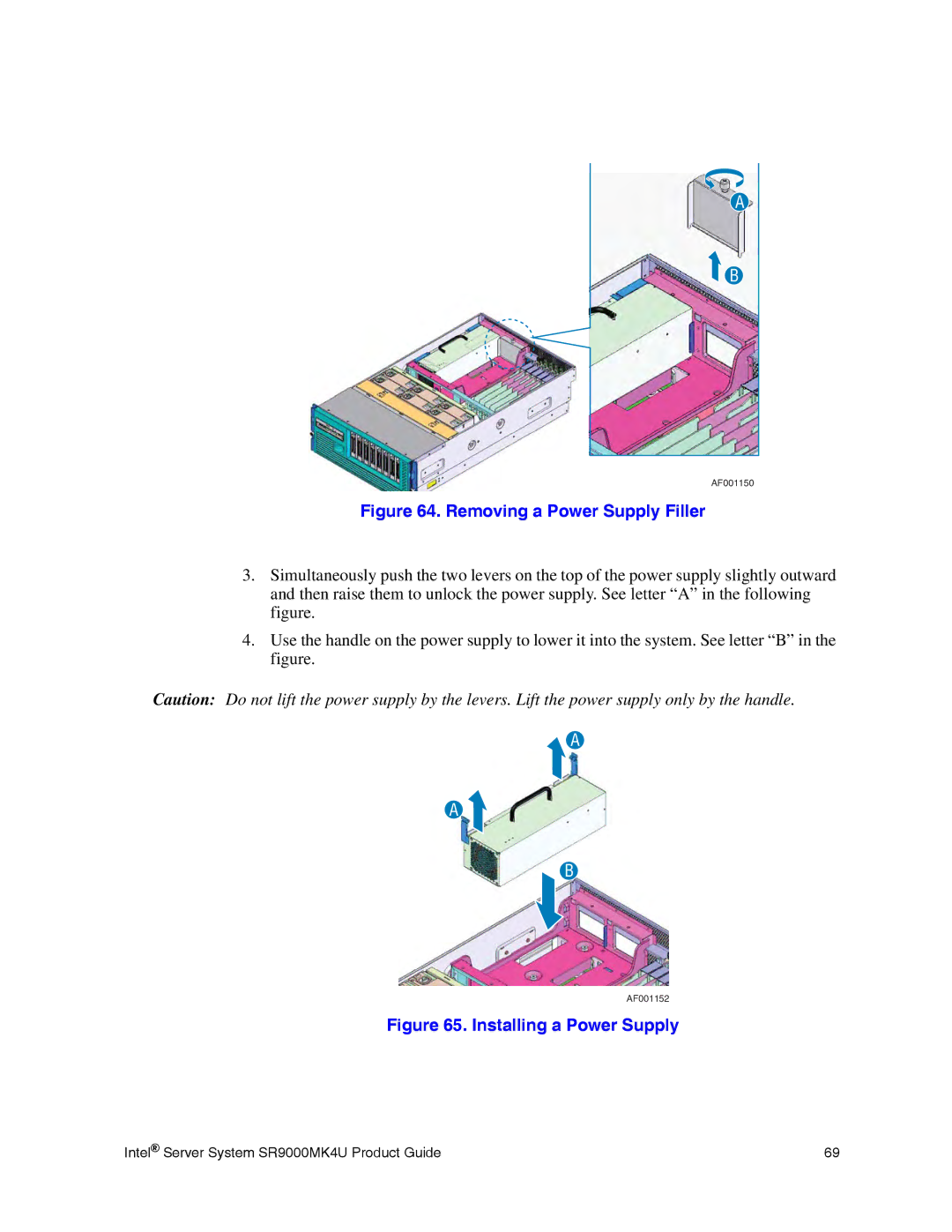 Intel SR9000MK4U manual Removing a Power Supply Filler 