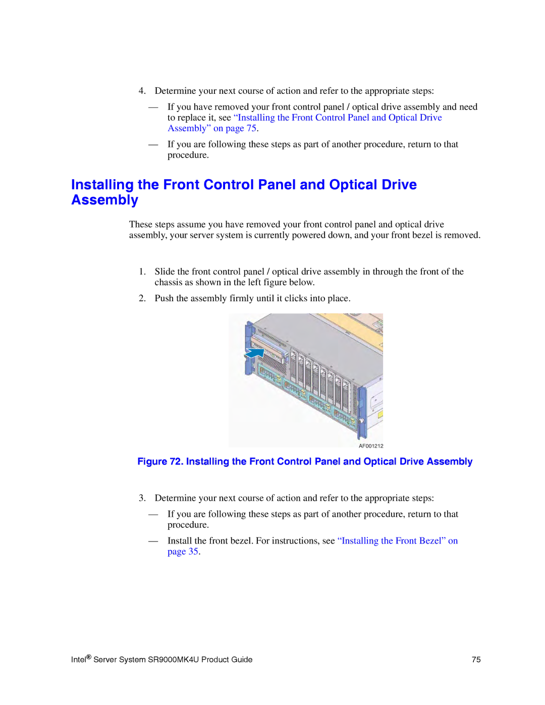 Intel SR9000MK4U manual AF001212 