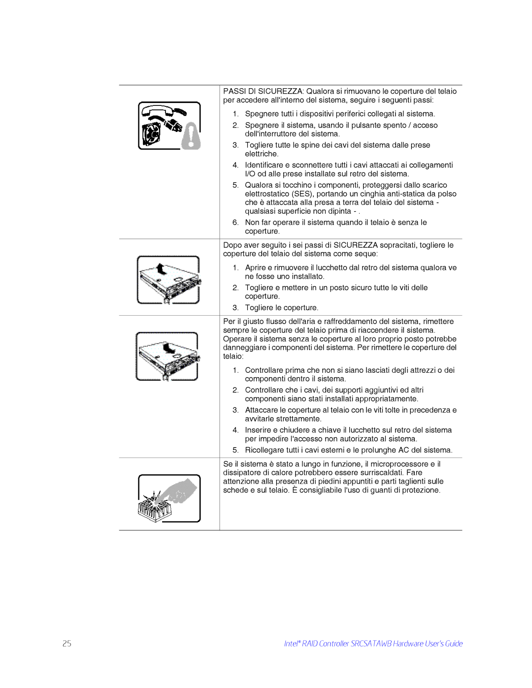 Intel SRCSATAWB manual Intel RAID Controller Srcsatawb Hardware User’s Guide 