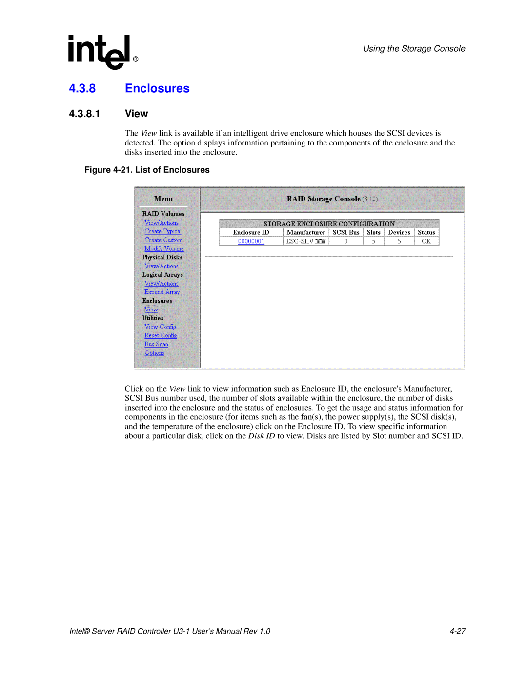 Intel SRCU31 user manual Enclosures, View 