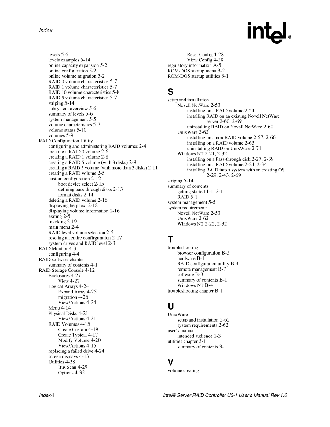 Intel SRCU31 user manual 29,2-43,2-69 