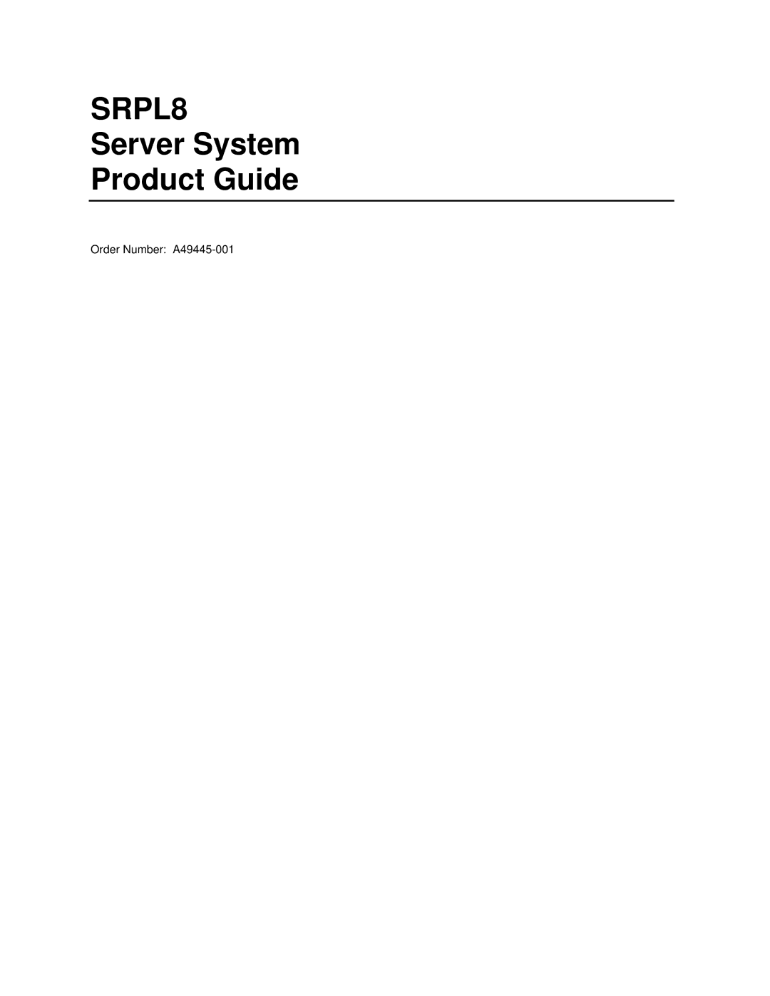 Intel SRPL8 manual 