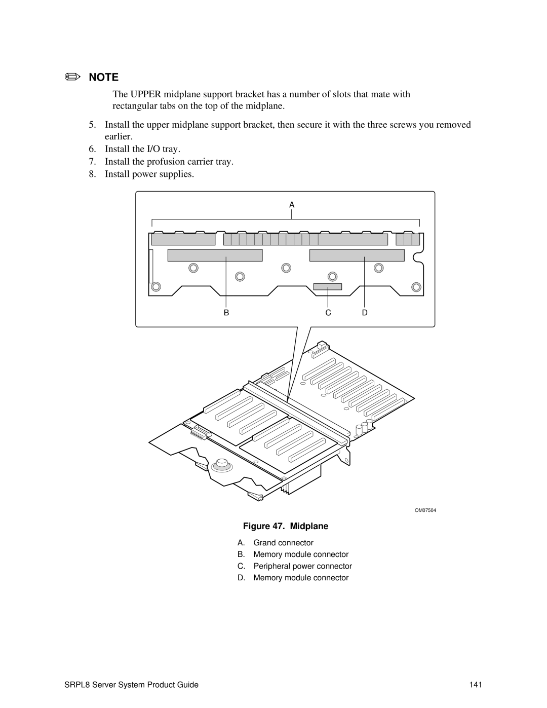 Intel SRPL8 manual Midplane 