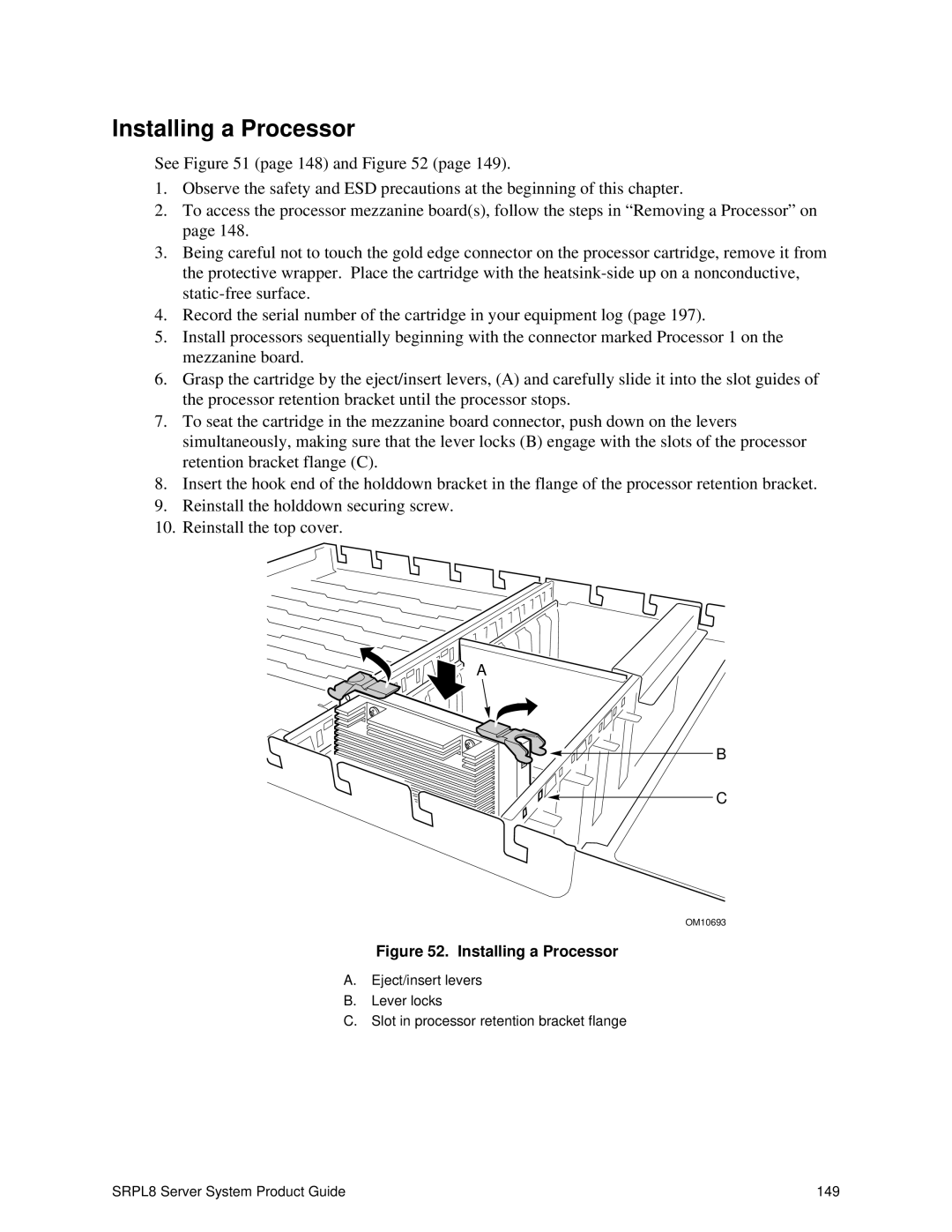 Intel SRPL8 manual Installing a Processor 