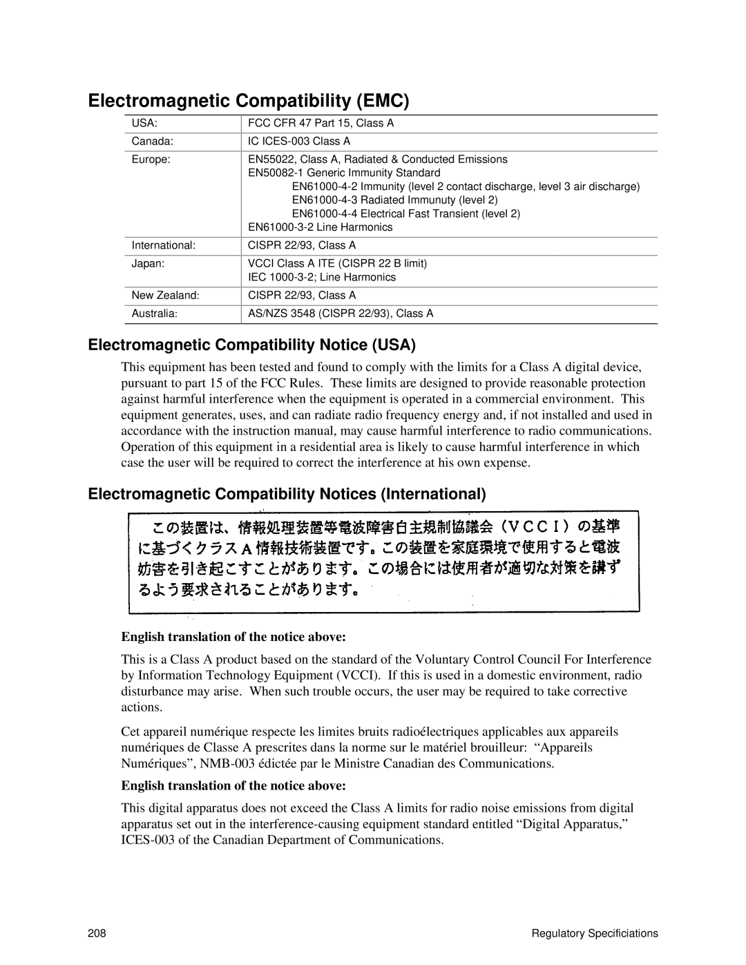 Intel SRPL8 manual Electromagnetic Compatibility EMC, Usa 