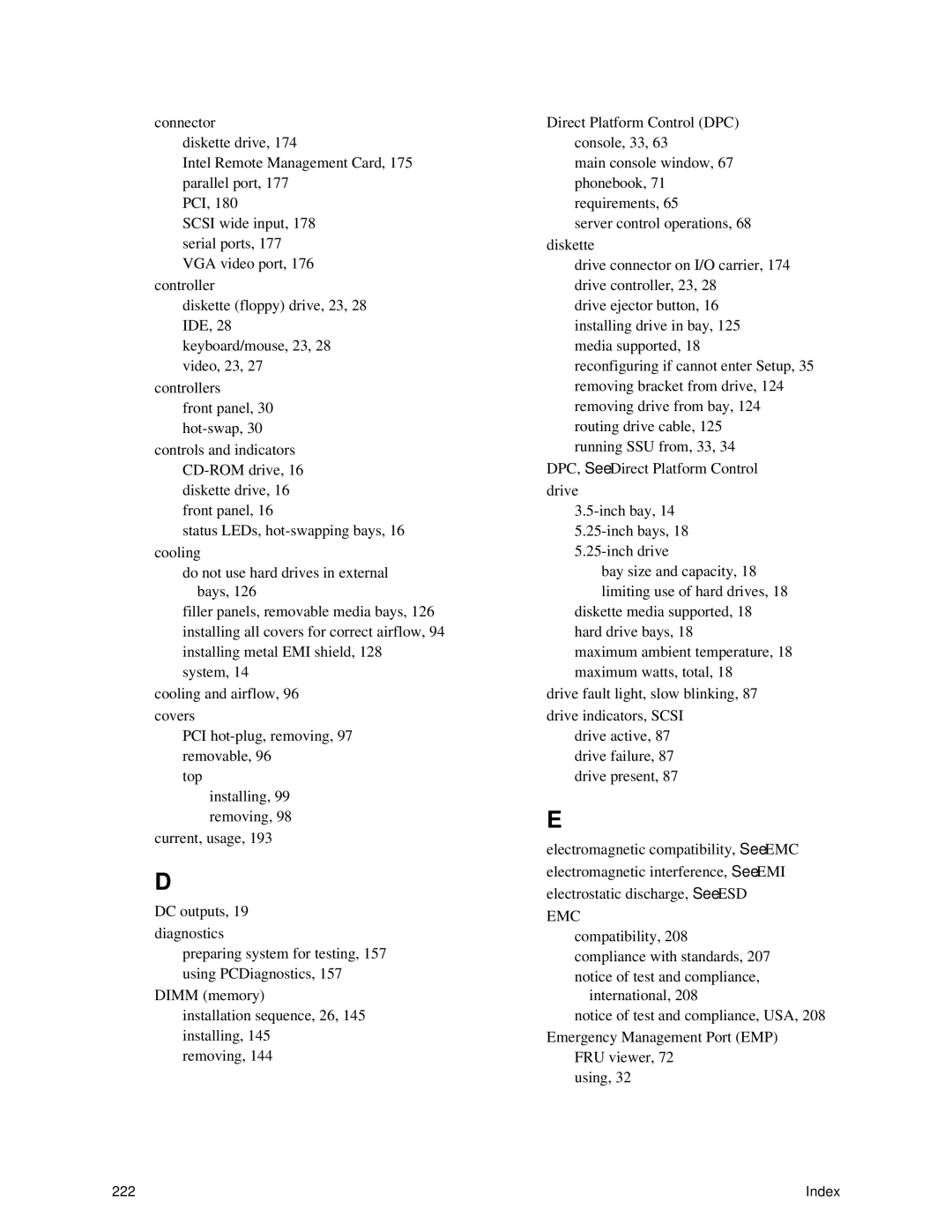 Intel SRPL8 manual Index 