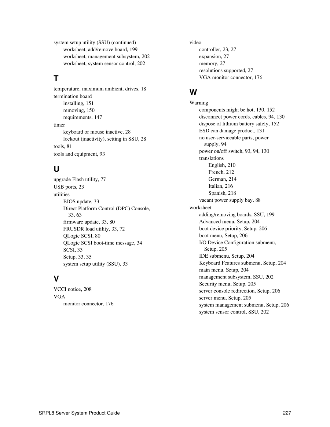 Intel SRPL8 manual Vga 