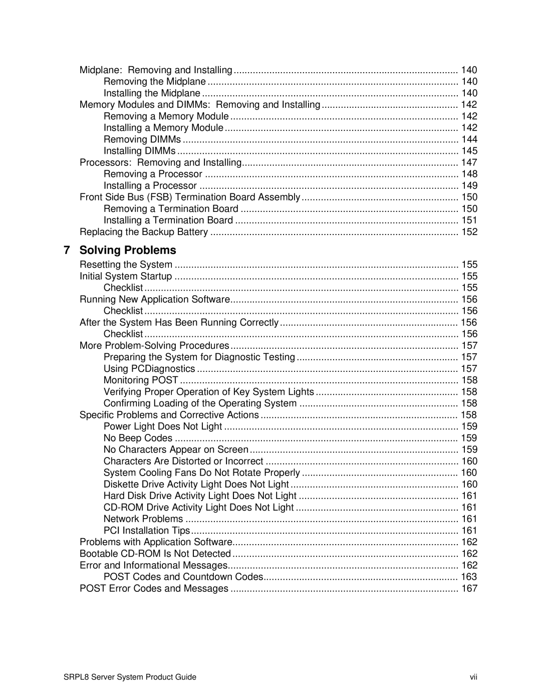 Intel SRPL8 manual Solving Problems 