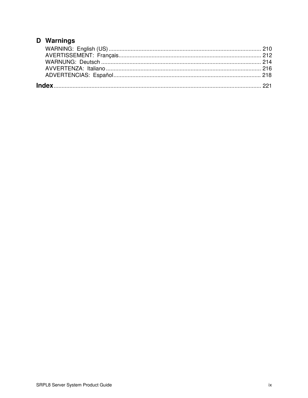 Intel SRPL8 manual 210 