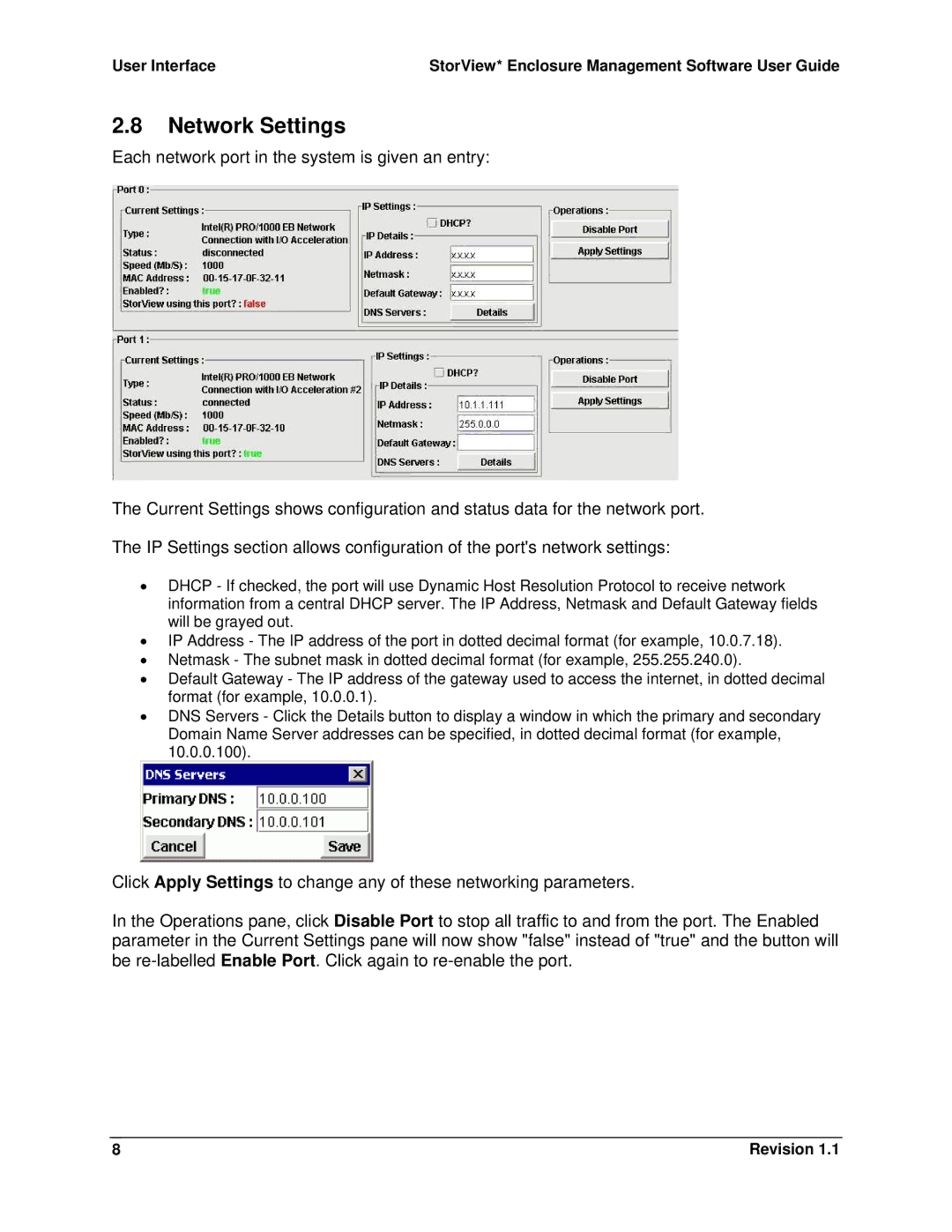 Intel SSR212MC2 manual Network Settings 