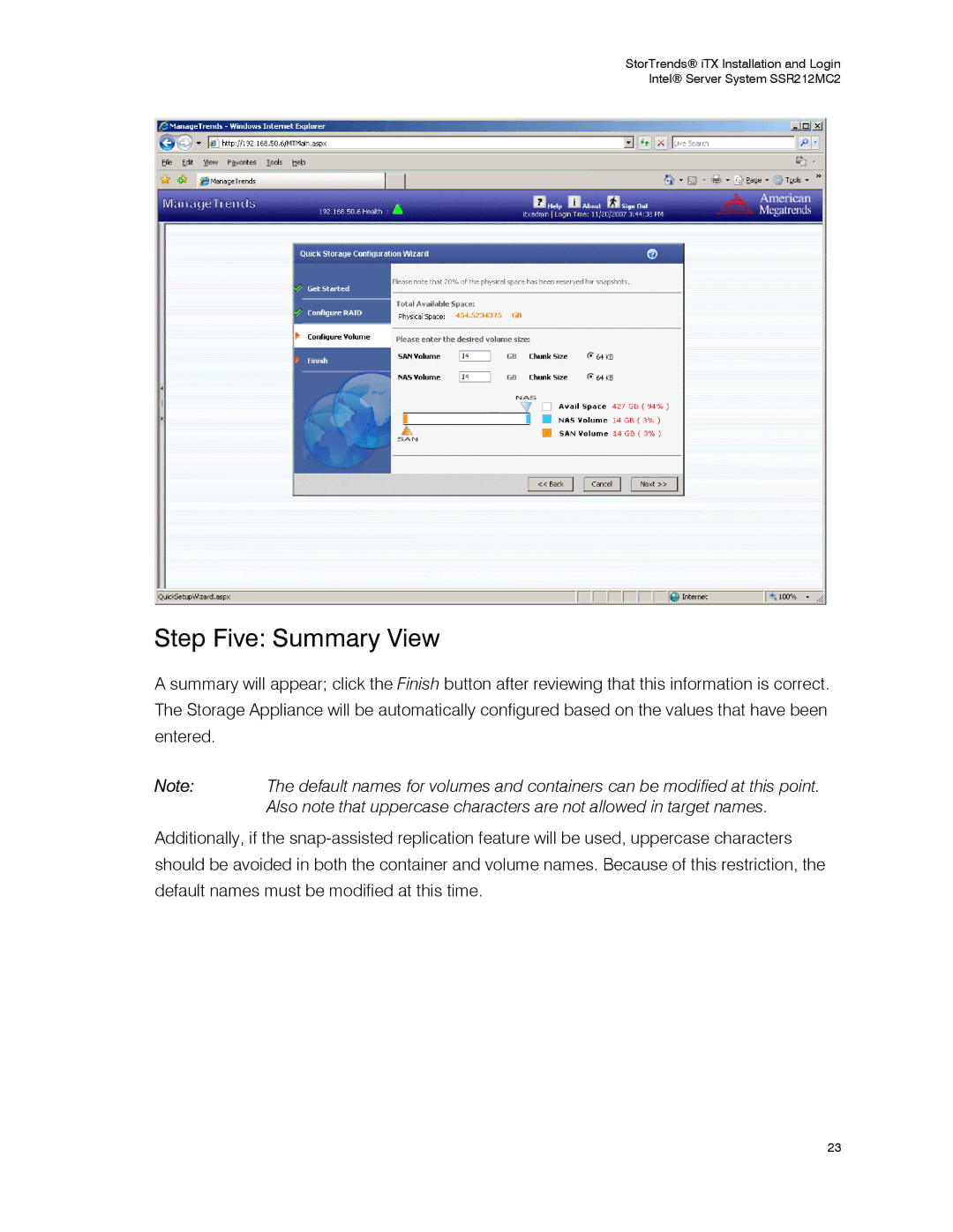 Intel SSR212MC2 manual Step Five Summary View 