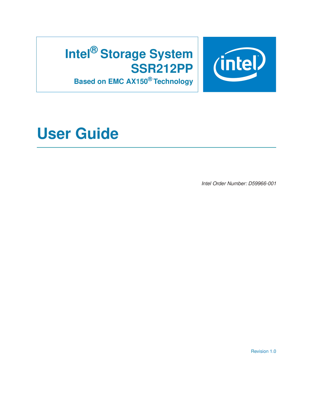 Intel SSR212PP manual User Guide, Intel Storage System 