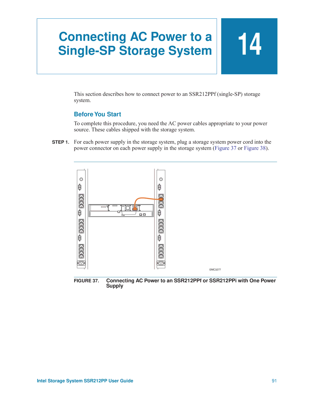 Intel SSR212PP manual Connecting AC Power to a Single-SP Storage System, Before You Start 