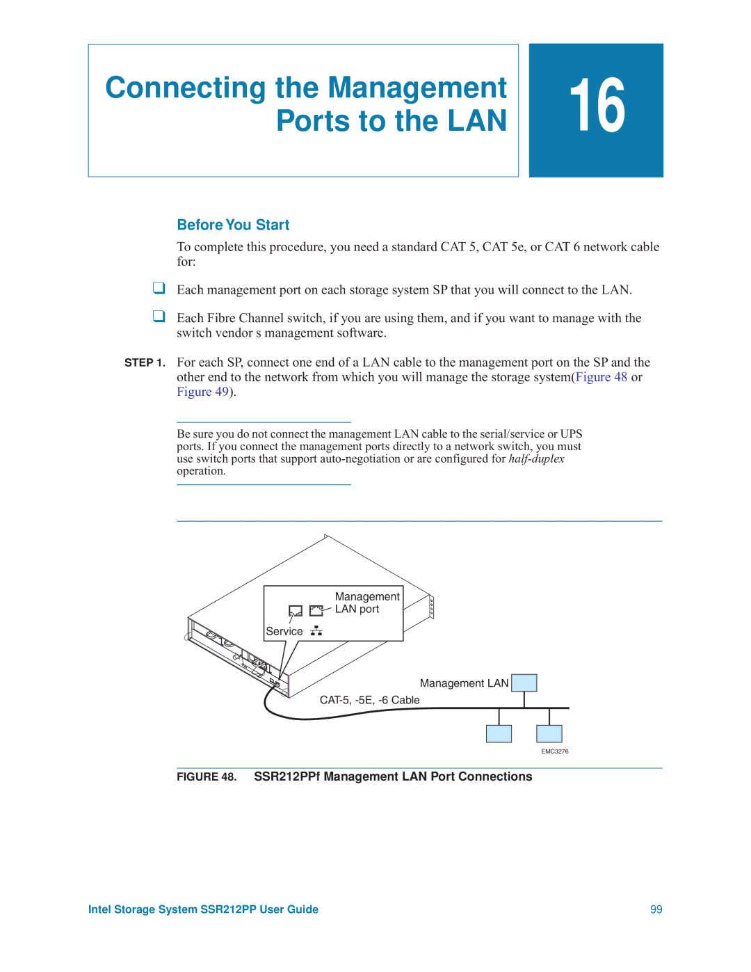 Intel manual Connecting the Management Ports to the LAN, SSR212PPf Management LAN Port Connections 