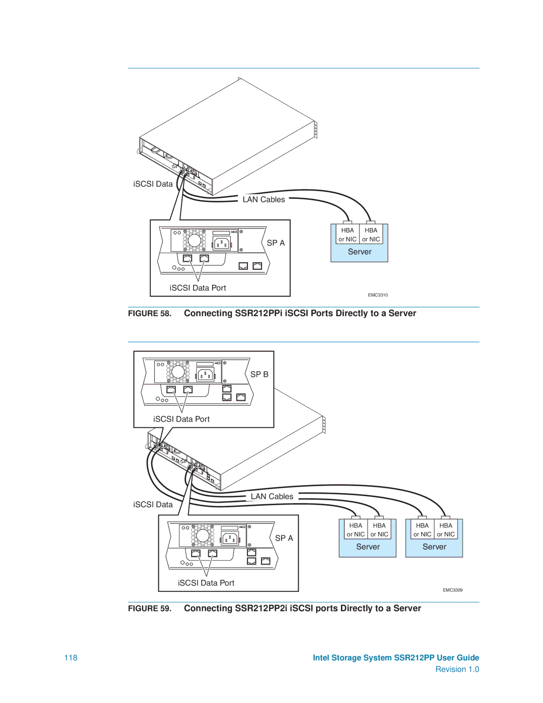 Intel manual Connecting SSR212PPi iSCSI Ports Directly to a Server 