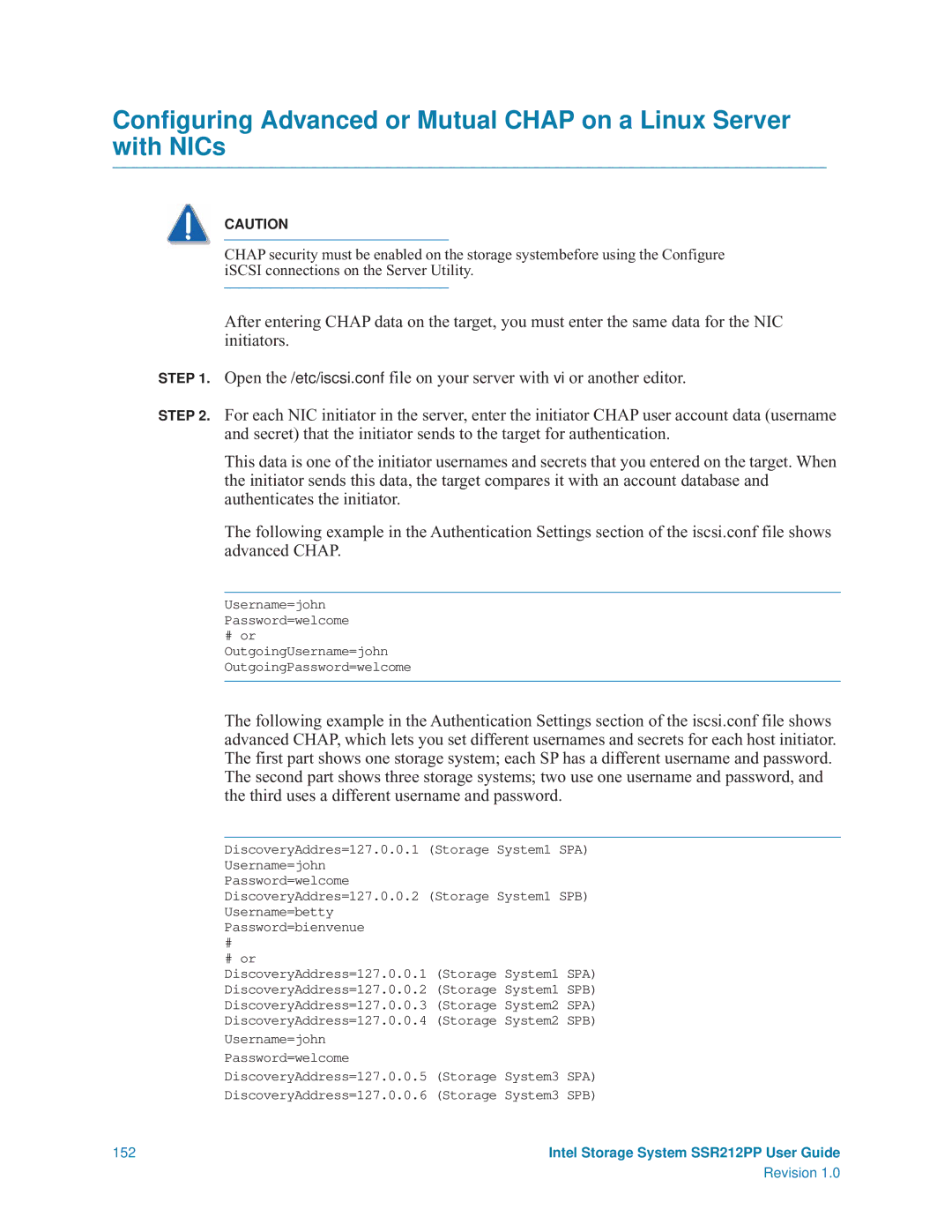 Intel SSR212PP manual Username=john Password=welcome 