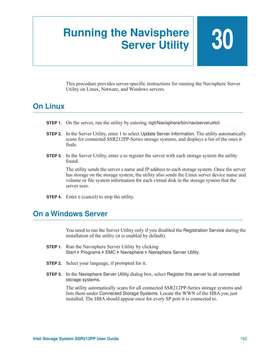 Intel SSR212PP manual On Linux, On a Windows Server 