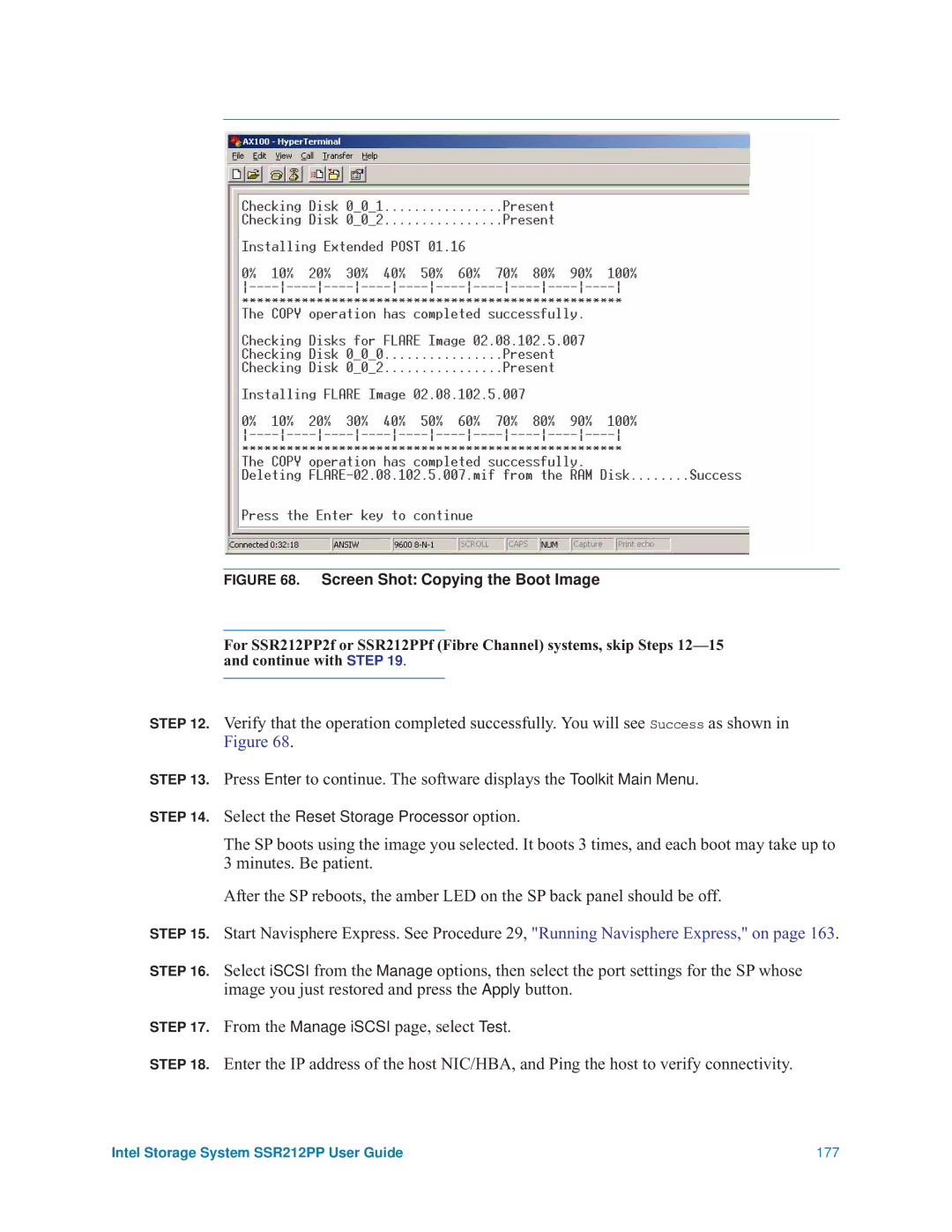 Intel SSR212PP manual Screen Shot Copying the Boot Image 