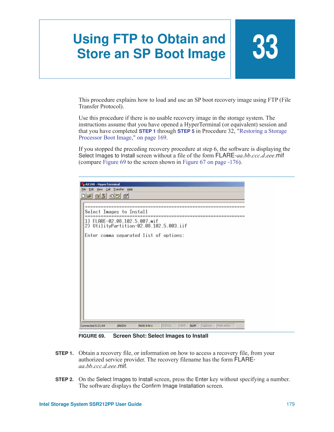 Intel SSR212PP manual Using FTP to Obtain and Store an SP Boot Image, Screen Shot Select Images to Install 