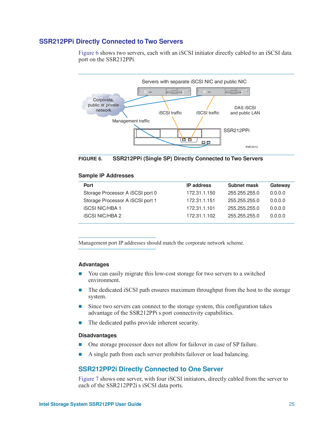 Intel manual SSR212PPi Directly Connected to Two Servers, SSR212PP2i Directly Connected to One Server 