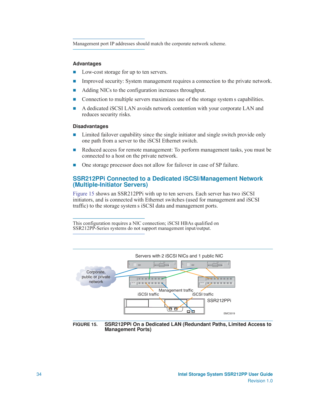 Intel SSR212PP manual Servers with 2 iSCSI NICs and 1 public NIC 