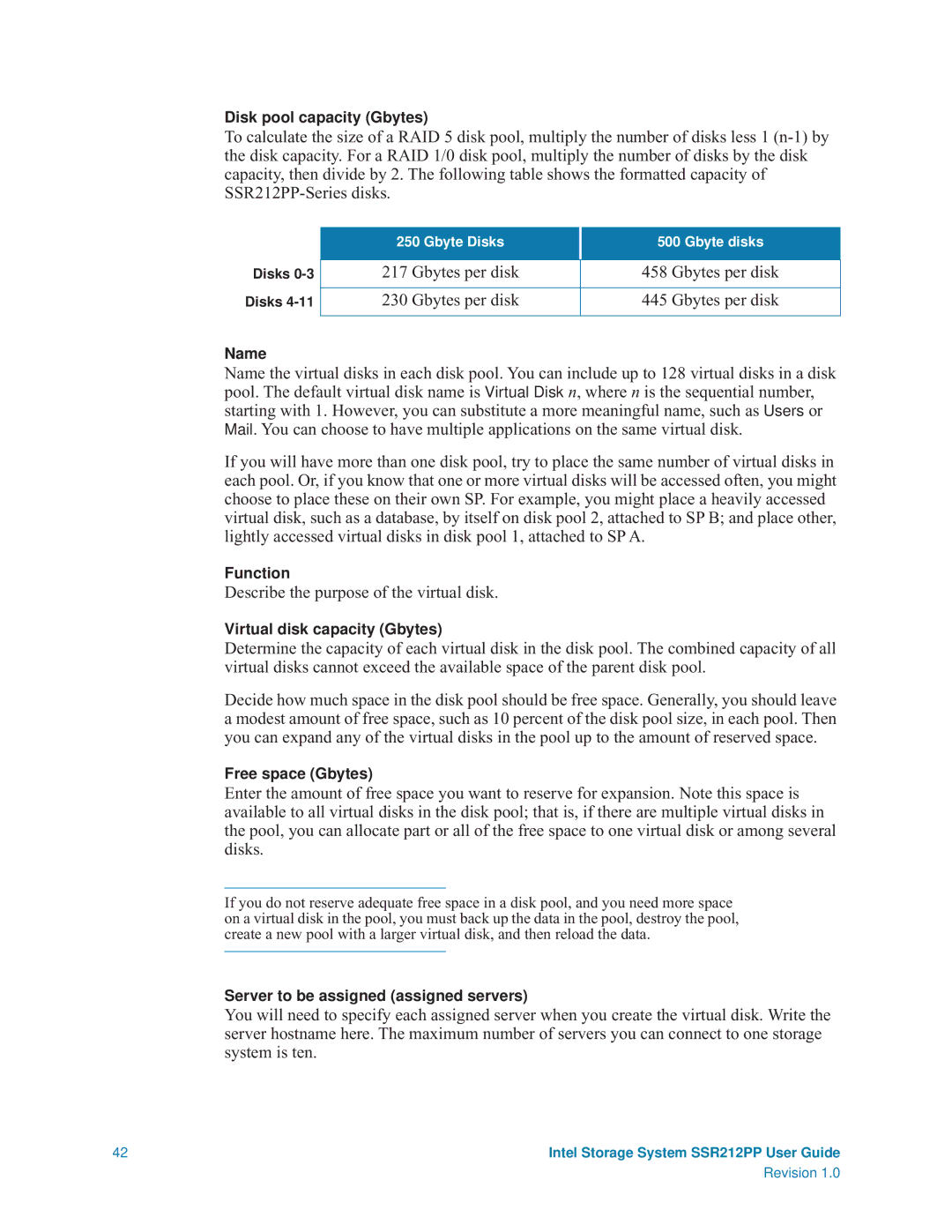 Intel SSR212PP manual Describe the purpose of the virtual disk 