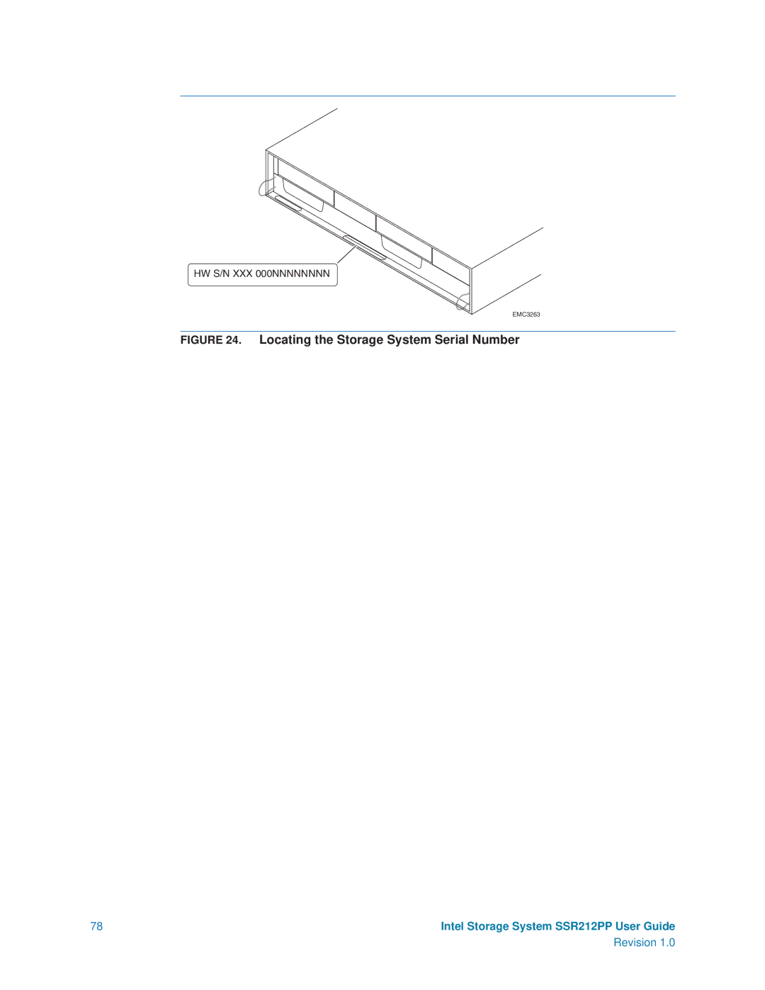 Intel SSR212PP manual Locating the Storage System Serial Number 