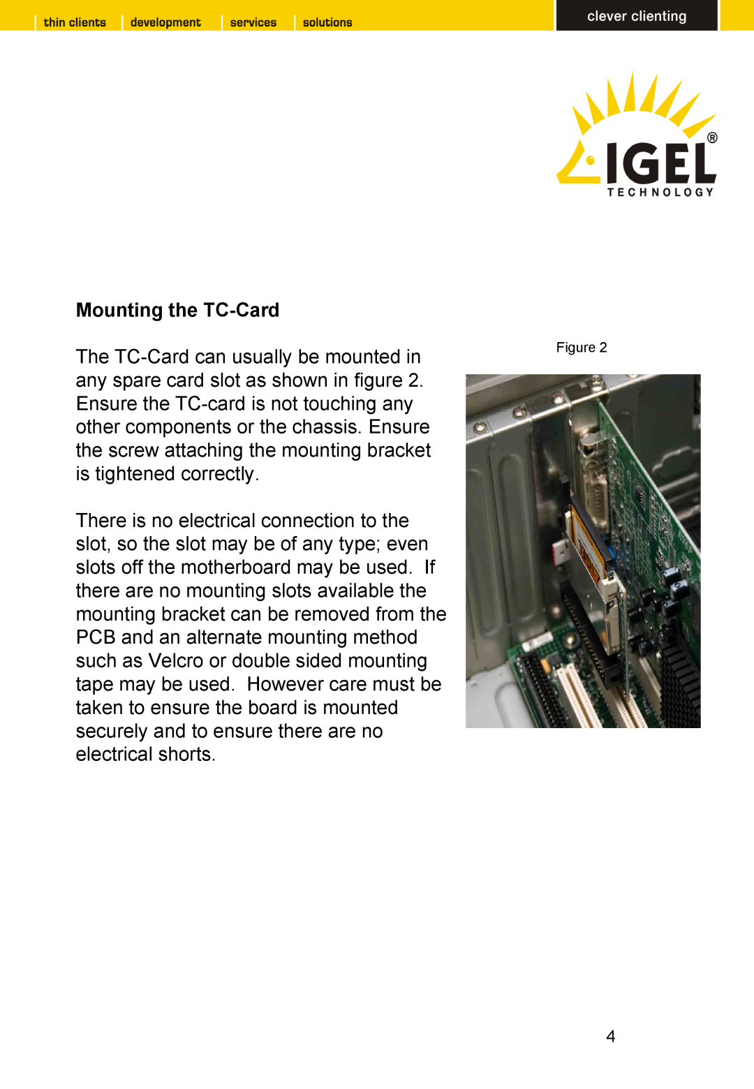 Intel TC 32 LX CF, TC 64 LX CF manual Mounting the TC-Card 