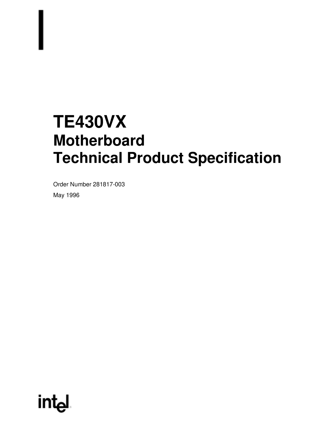 Intel TE430VX manual 