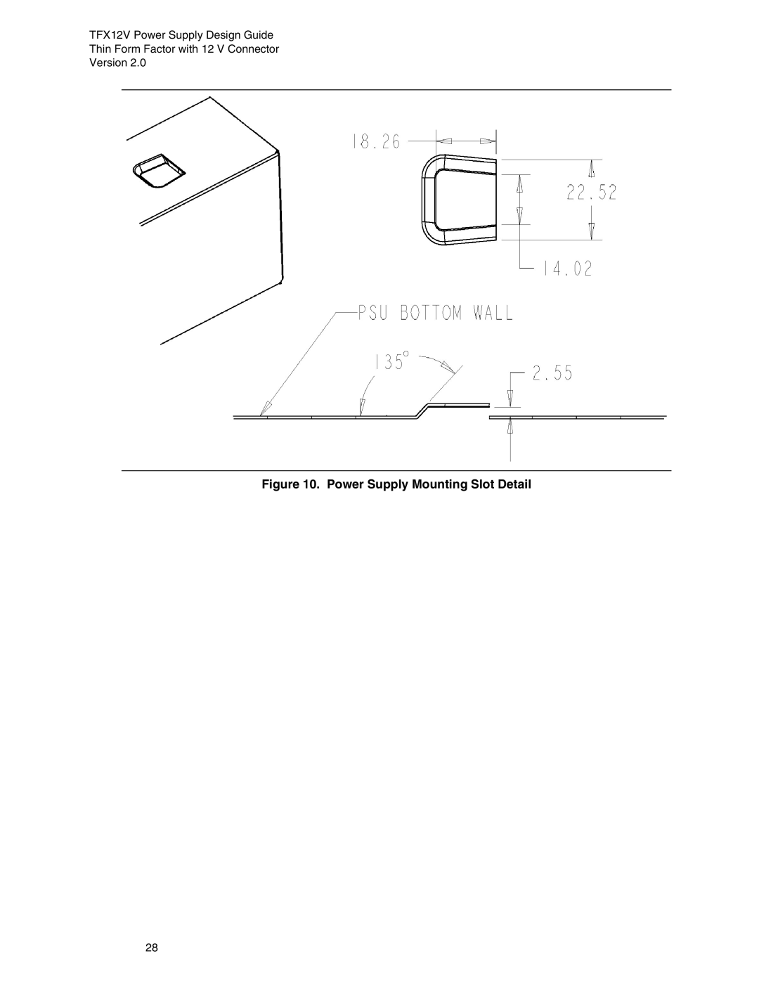 Intel TFX12V manual Power Supply Mounting Slot Detail 