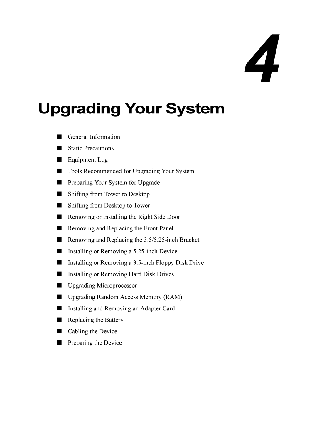 Intel TM700 manual Upgrading Your System 