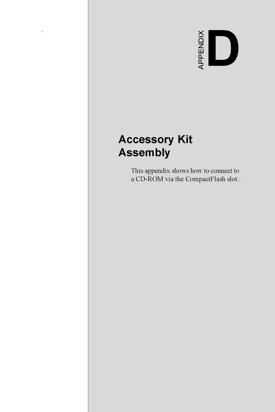 Intel TPC-1070 user manual Accessory Kit Assembly, Appendix D 