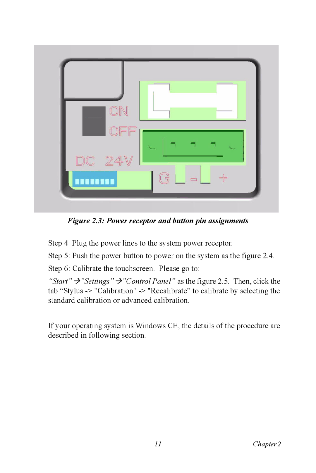 Intel TPC-1070 user manual Power receptor and button pin assignments 