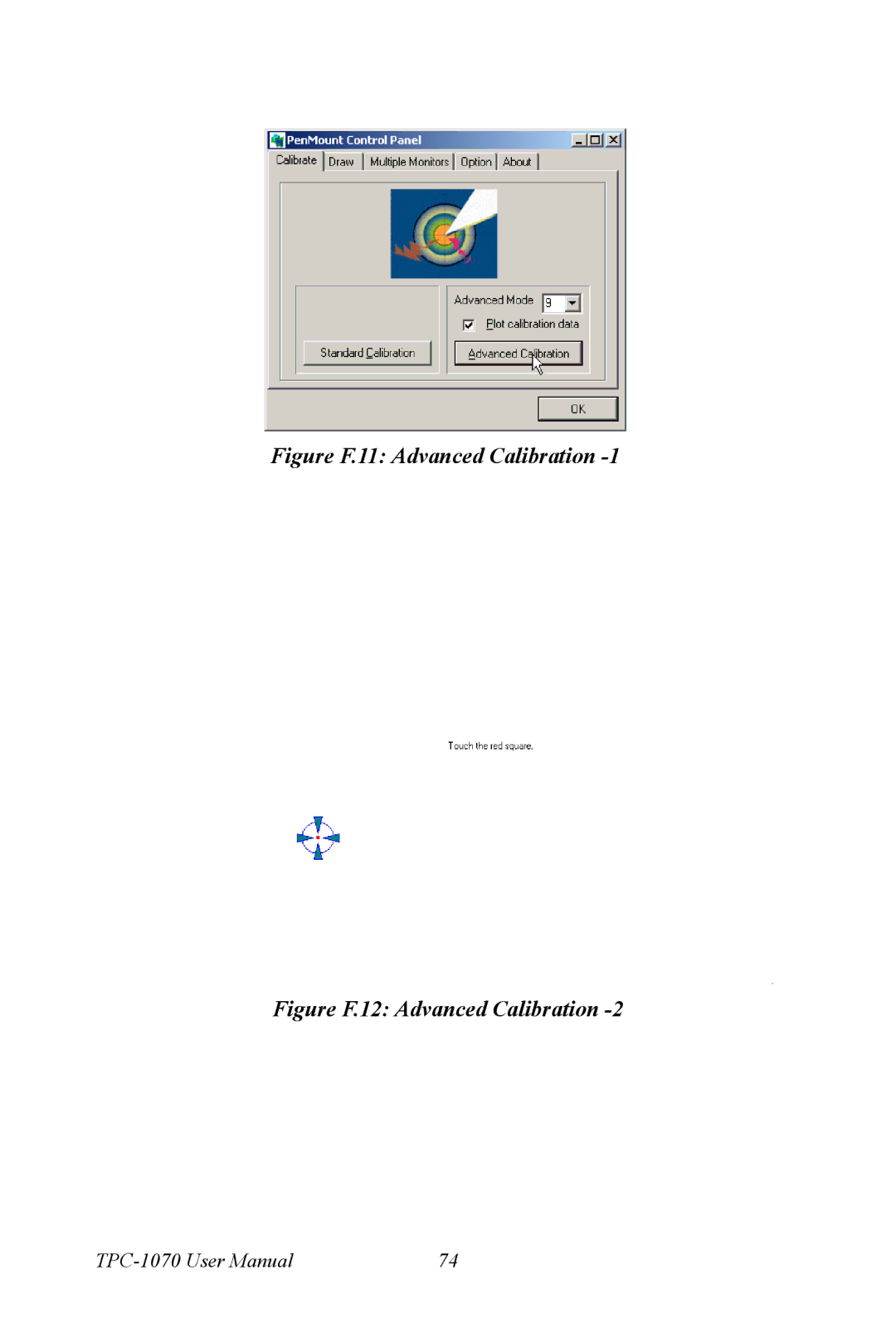 Intel TPC-1070 user manual Figure F.11 Advanced Calibration 