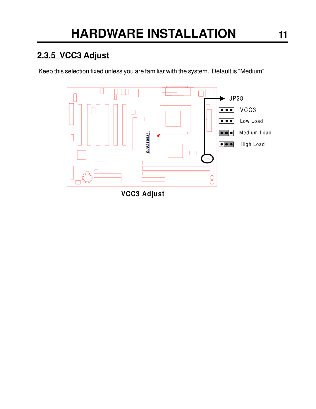 Intel TS-ASP3 user manual 5 VCC3 Adjust 