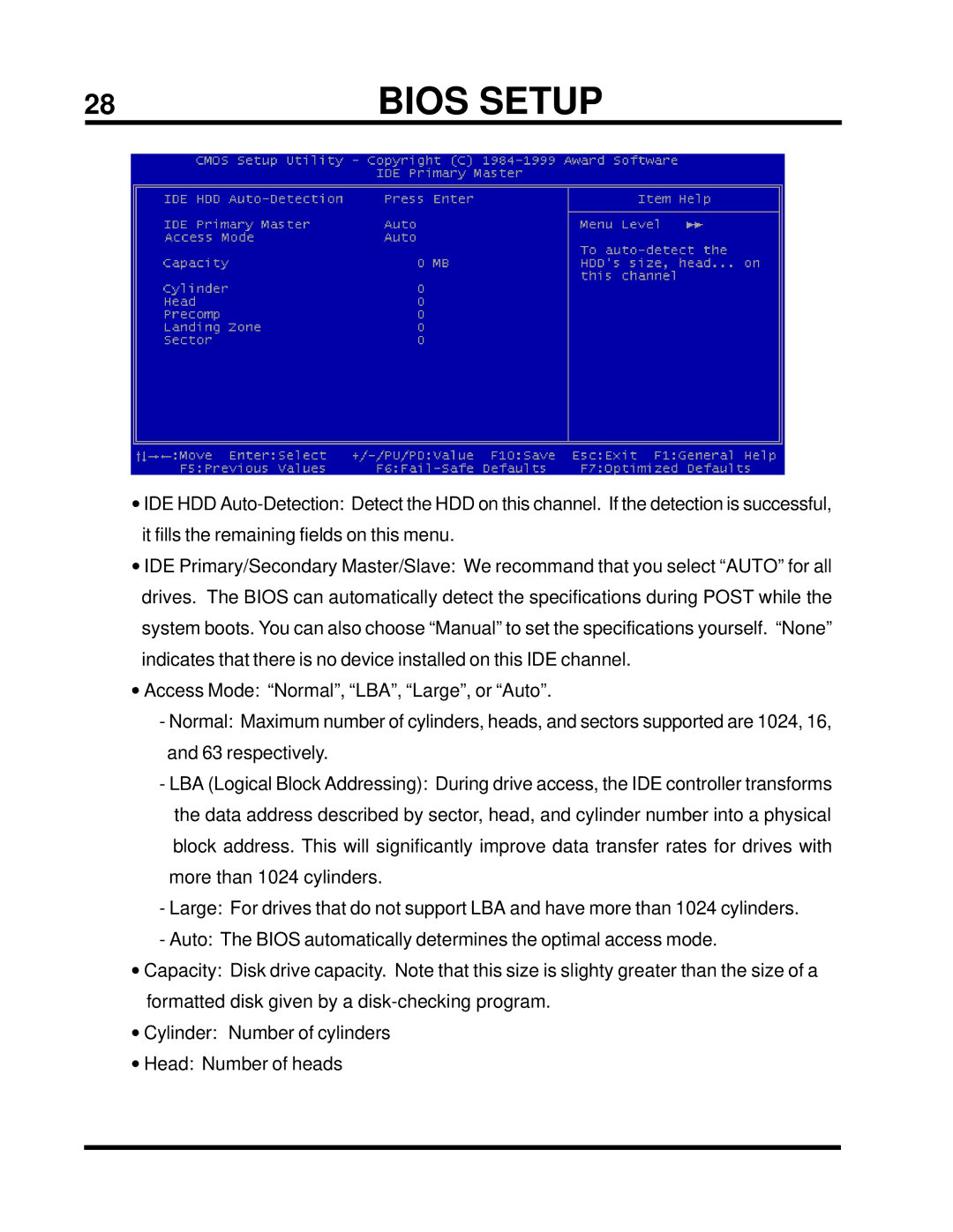 Intel TS-ASP3 user manual Bios Setup 