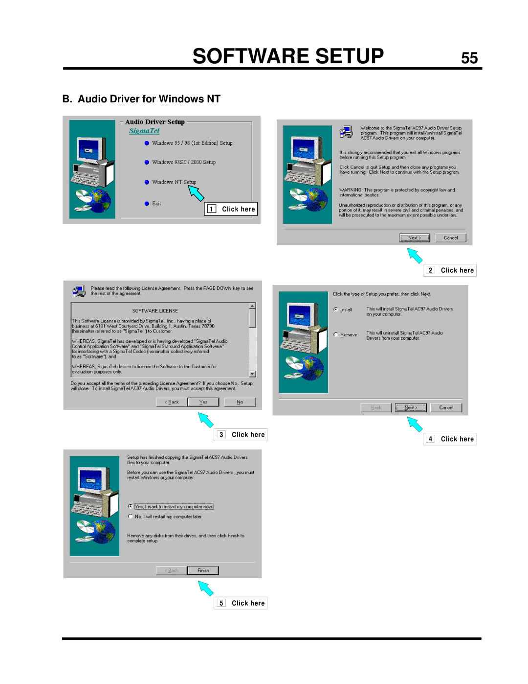 Intel TS-ASP3 user manual Audio Driver for Windows NT 