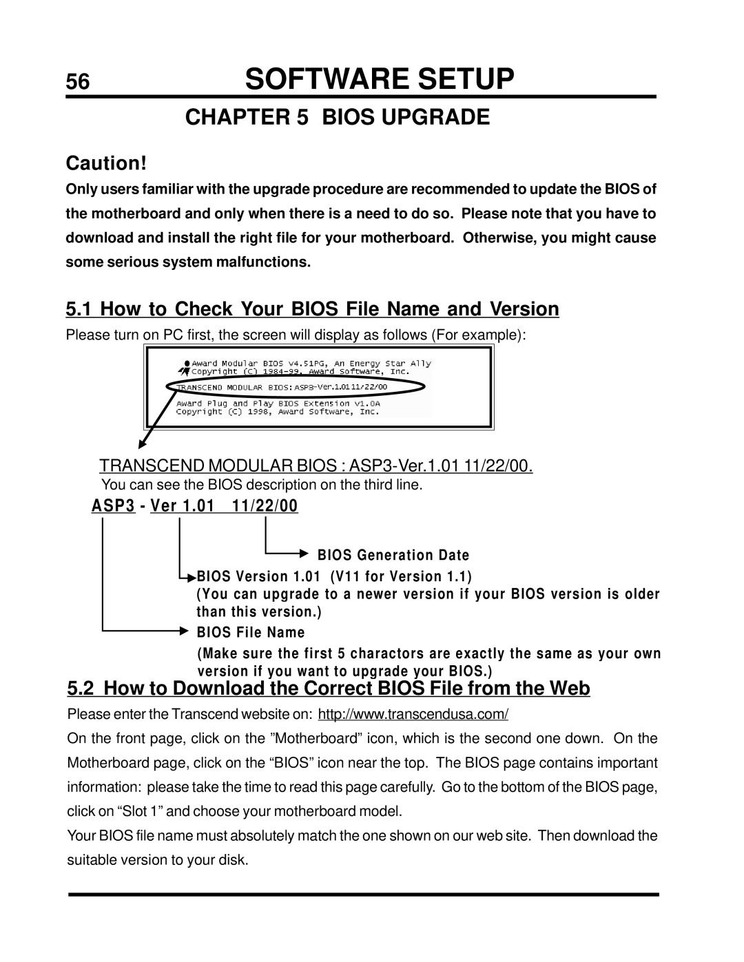 Intel TS-ASP3 user manual How to Check Your Bios File Name and Version, How to Download the Correct Bios File from the Web 