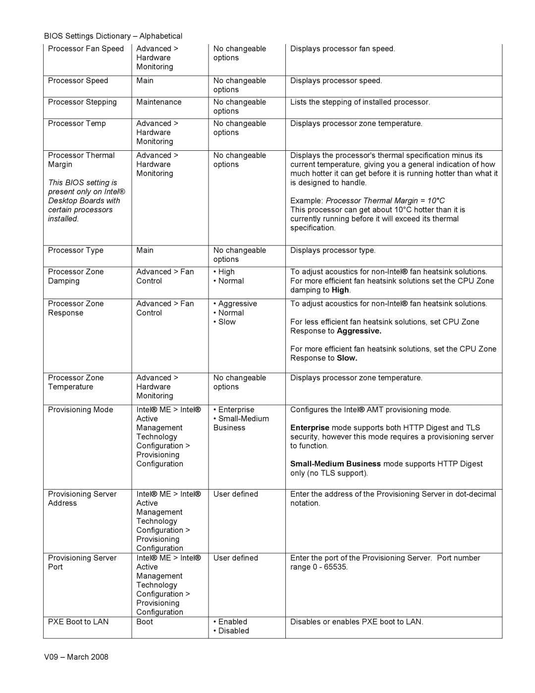 Intel V09 manual 