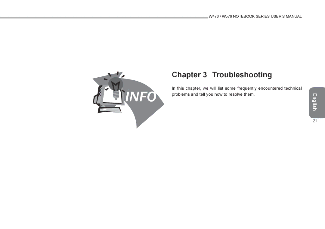 Intel W576, W476 user manual Troubleshooting 