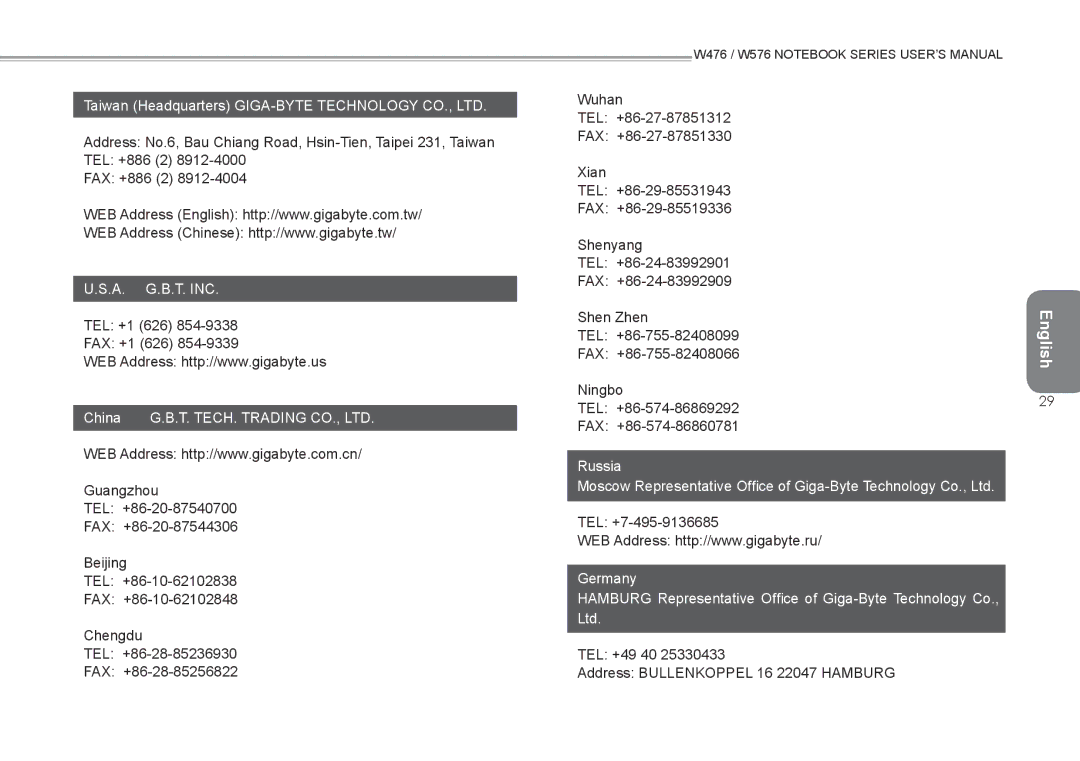 Intel W576, W476 user manual A. G.B.T. Inc 