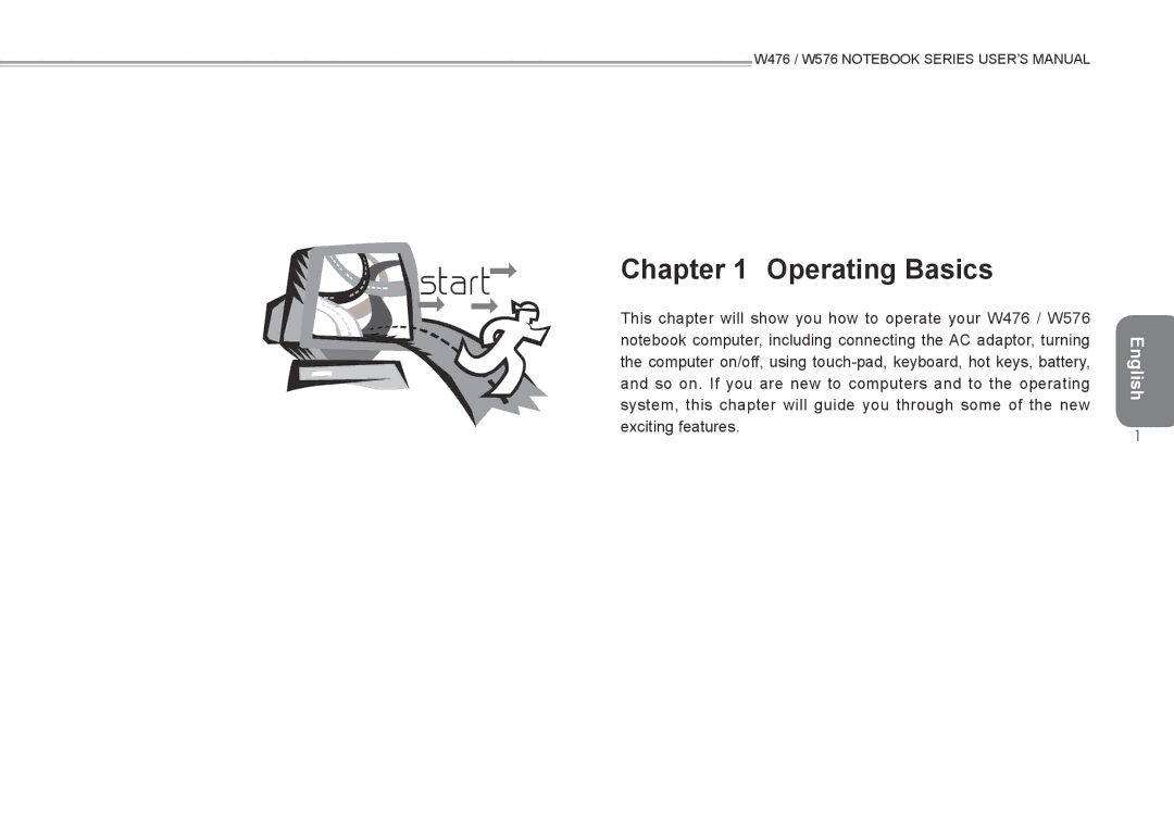 Intel W576, W476 user manual Operating Basics 