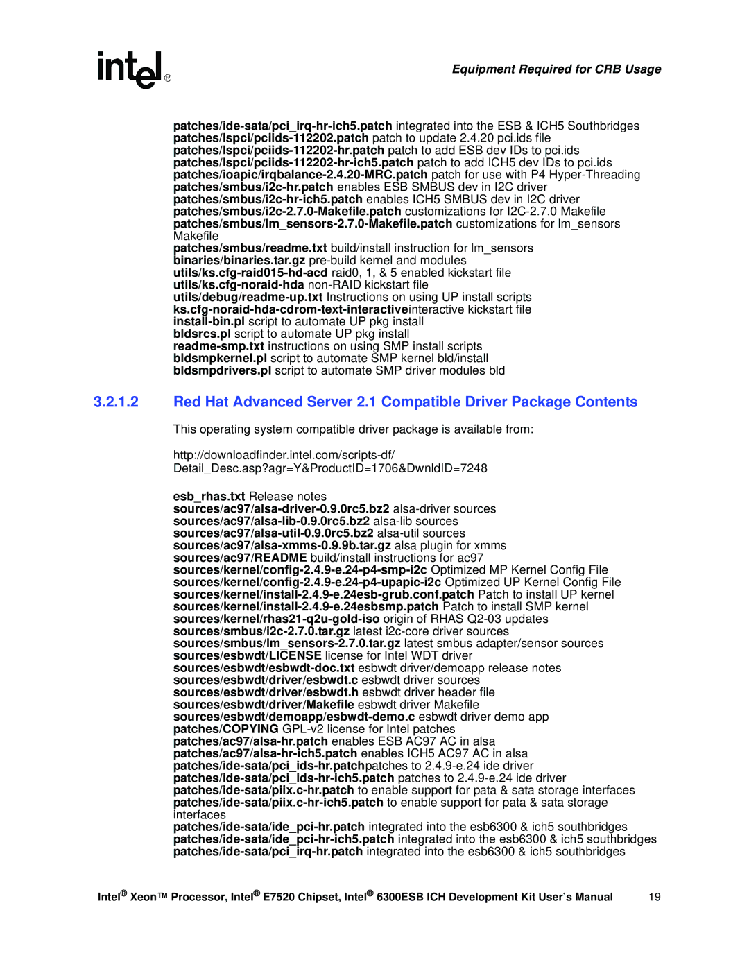 Intel 6300ESB ICH, Xeon user manual Equipment Required for CRB Usage 