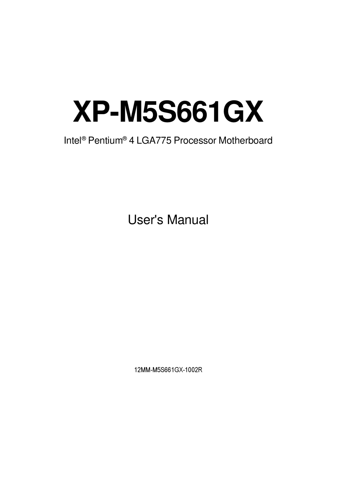 Intel XP-M5S661GX user manual 