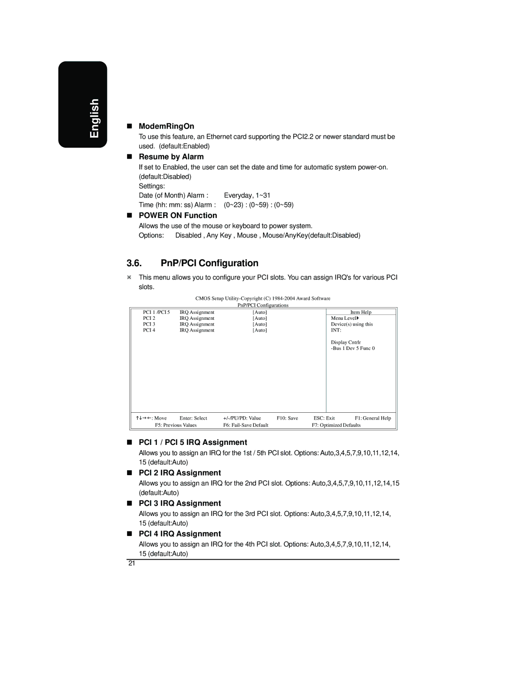 Intel XP-P41533E user manual PnP/PCI Configuration 