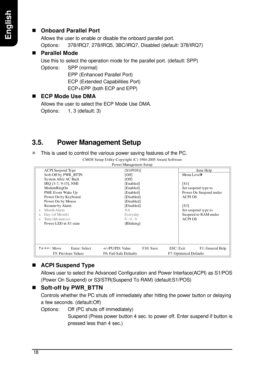 Intel XP-P4S8X-VM user manual Power Management Setup 