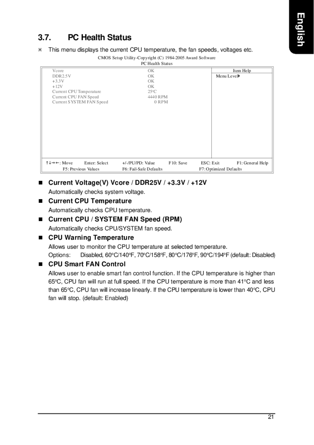 Intel XP-P4S8X-VM user manual PC Health Status 