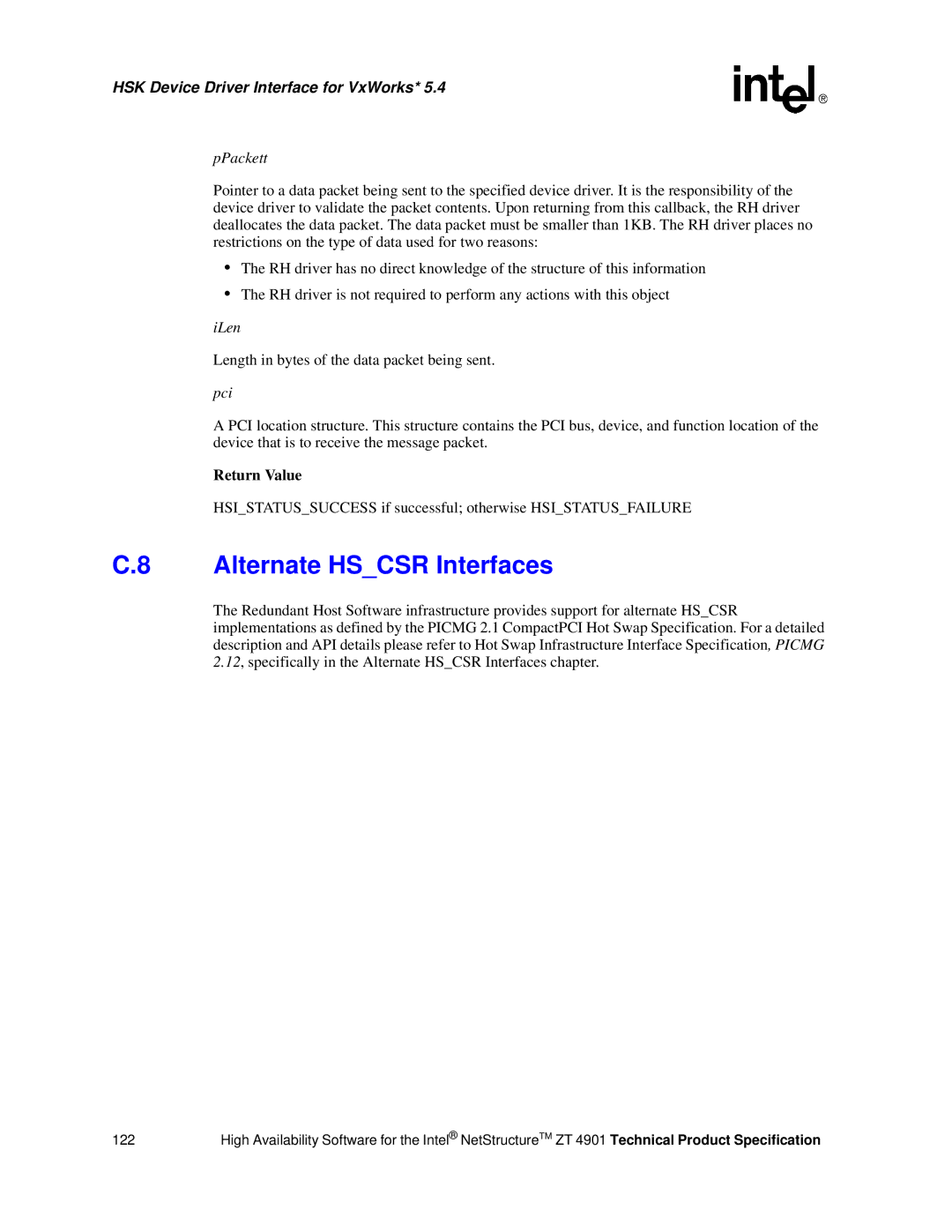 Intel ZT 4901 manual Alternate Hscsr Interfaces, PPackett 