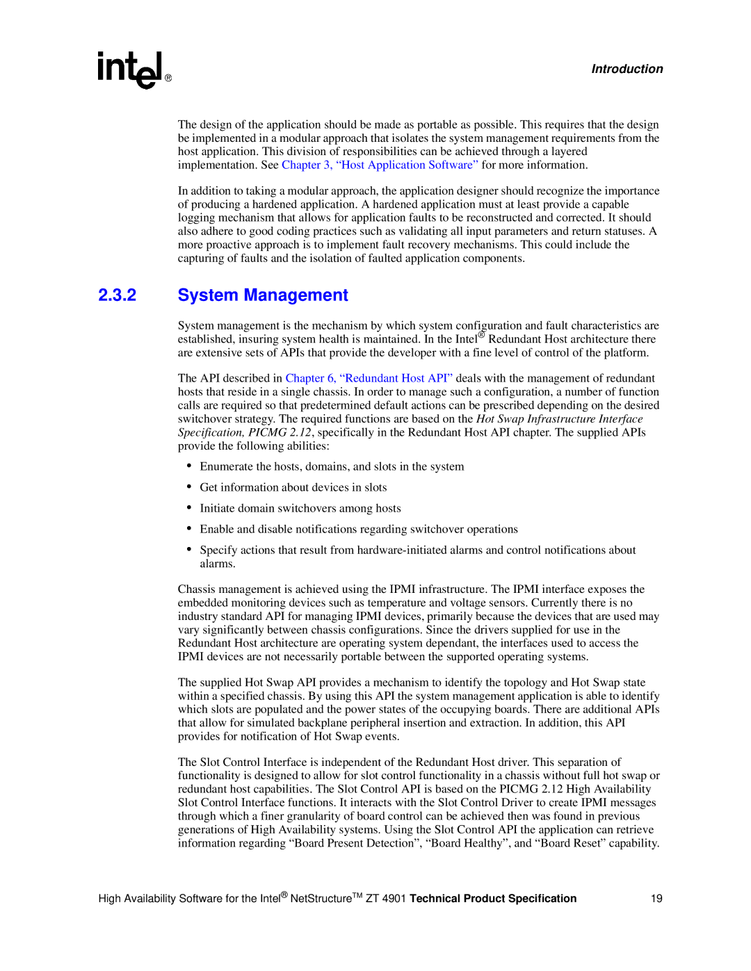 Intel ZT 4901 manual System Management 